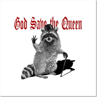 Raccoon ''God save the Queen'' Posters and Art